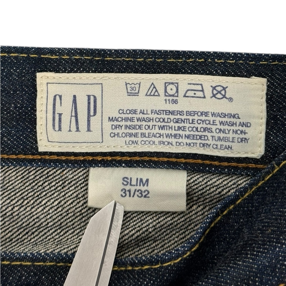 GAP 1969 Mens 31 X 32 Slim Straight Japanese Selvedge Denim Resin Rinse Cotton - Picture 9 of 16